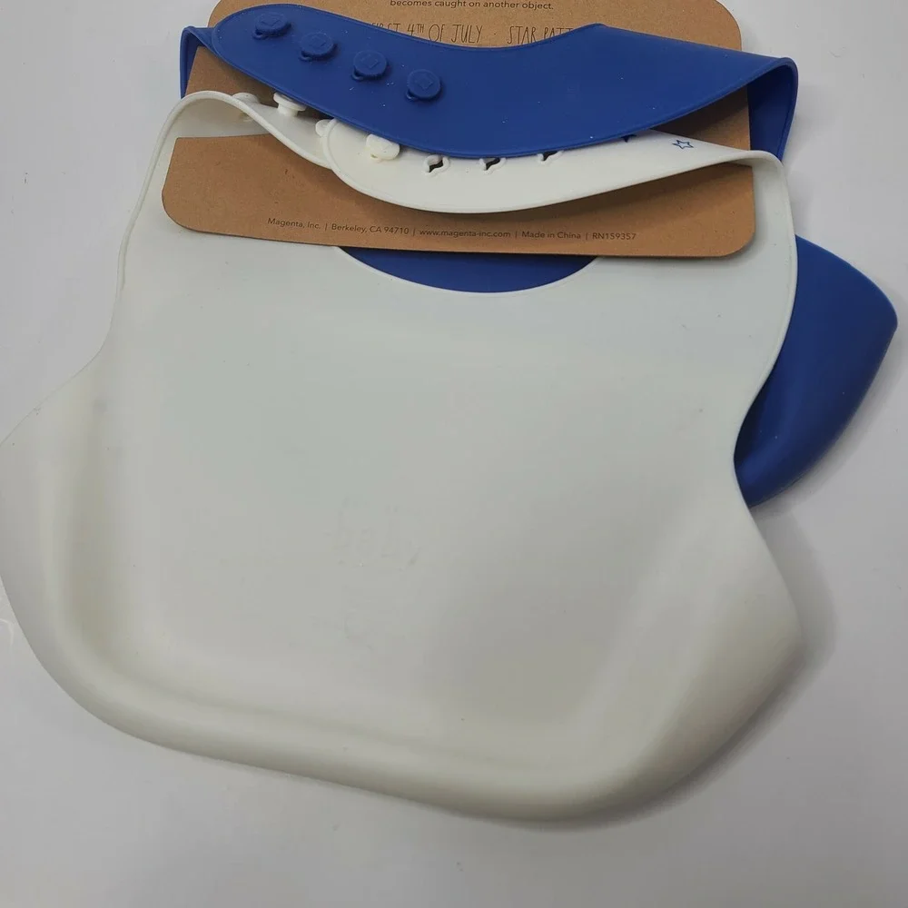 RAE DUNN Silicone Baby Bibs Set of 2 